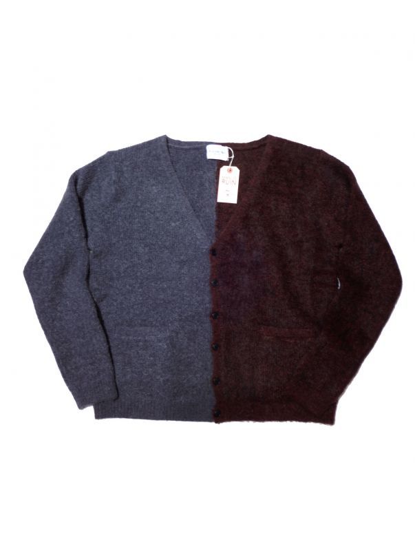 6,900円BLACK WEIRDOS　 2-Tone Knit Cardigan